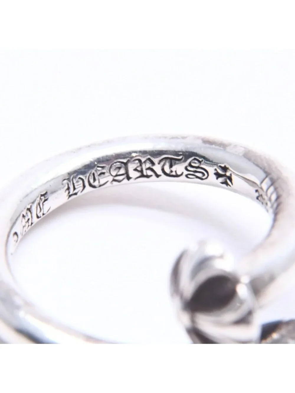 Chrome Hearts Rng Nail Cross Ball Ring 925 Sterling Silver